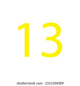 Yellow colour number simple clip art illustration victor