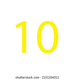 Yellow colour number simple clip art illustration victor