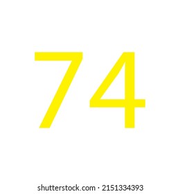 Yellow colour number simple clip art illustration victor