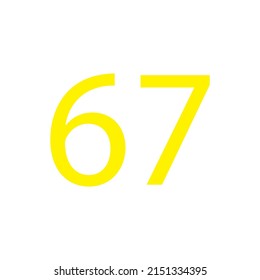 Yellow colour number simple clip art illustration victor