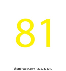 Yellow colour number simple clip art illustration victor