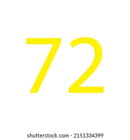 Yellow colour number simple clip art illustration victor