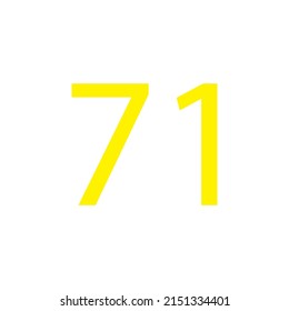 Yellow colour number simple clip art illustration victor