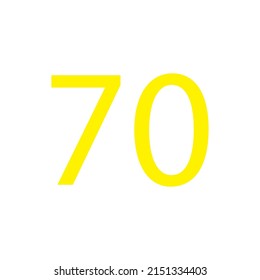 Yellow colour number simple clip art illustration victor