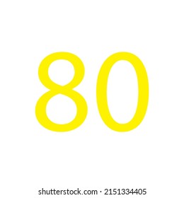 Yellow colour number simple clip art illustration victor