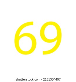 Yellow colour number simple clip art illustration victor