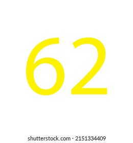 Yellow colour number simple clip art illustration victor