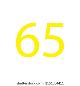 Yellow colour number simple clip art illustration victor