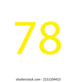 Yellow colour number simple clip art illustration victor