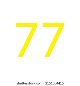 Yellow colour number simple clip art illustration victor