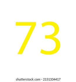 Yellow colour number simple clip art illustration victor