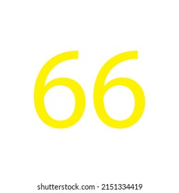 Yellow colour number simple clip art illustration victor