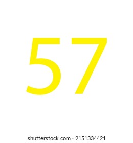 Yellow colour number simple clip art illustration victor