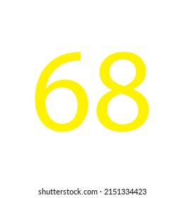 Yellow colour number simple clip art illustration victor