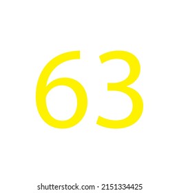 Yellow colour number simple clip art illustration victor