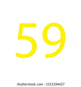 Yellow colour number simple clip art illustration victor