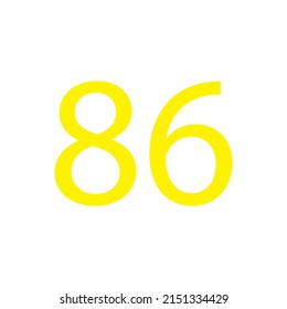 Yellow colour number simple clip art illustration victor