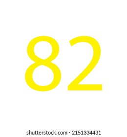 Yellow colour number simple clip art illustration victor