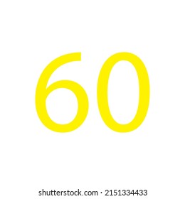 Yellow colour number simple clip art illustration victor