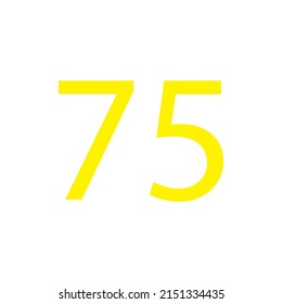 Yellow colour number simple clip art illustration victor