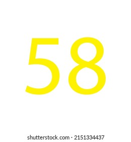 Yellow colour number simple clip art illustration victor