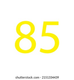 Yellow colour number simple clip art illustration victor