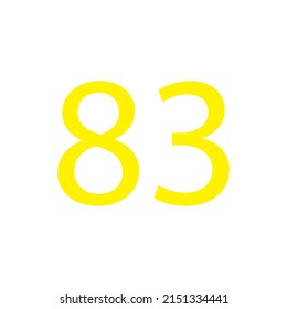 Yellow colour number simple clip art illustration victor