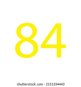 Yellow colour number simple clip art illustration victor