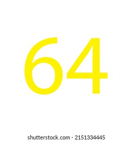 Yellow colour number simple clip art illustration victor