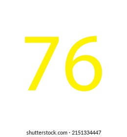 Yellow colour number simple clip art illustration victor