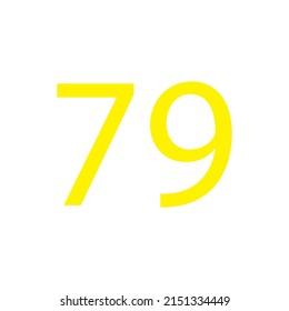 Yellow colour number simple clip art illustration victor