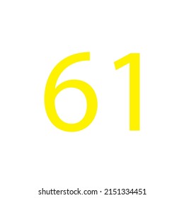 Yellow colour number simple clip art illustration victor