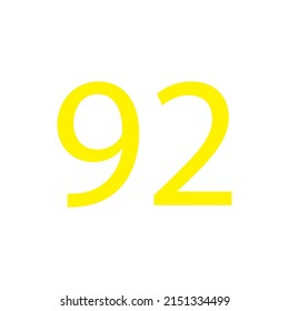 Yellow colour number simple clip art illustration victor