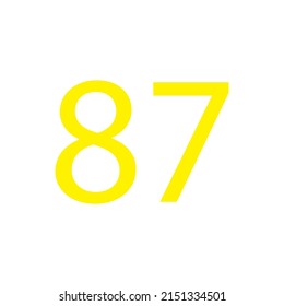 Yellow colour number simple clip art illustration victor