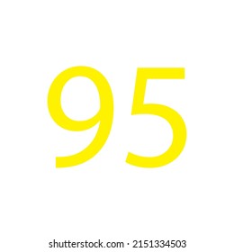 Yellow colour number simple clip art illustration victor