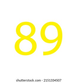 Yellow colour number simple clip art illustration victor