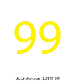 Yellow colour number simple clip art illustration victor