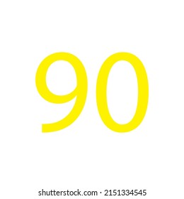 Yellow colour number simple clip art illustration victor