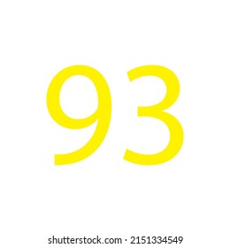 Yellow colour number simple clip art illustration victor