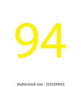 Yellow colour number simple clip art illustration victor