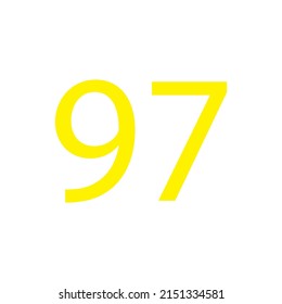 Yellow colour number simple clip art illustration victor