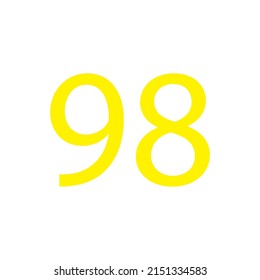 Yellow colour number simple clip art illustration victor