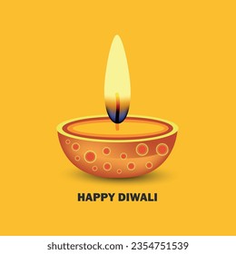 Yellow colour vector background design for Diwali Diya or Lamp