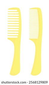 Yellow comb set. vector illustration