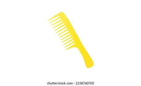 Yellow comb vector icon isolated on white background. Hair comb icon vector illustration eps10.