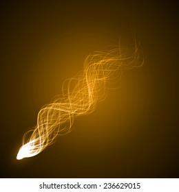 yellow comet abstract.(hard curved tails version)