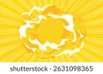 yellow comic background with cartoon smoke effect