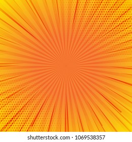 Yellow comic background with lines and halftone-01