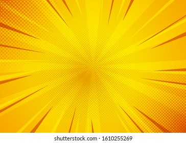 Yellow comic background. Pop art comic background with yellow color