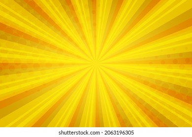 Fondo de cómic amarillo con explosión de sol y semitono de punto  
